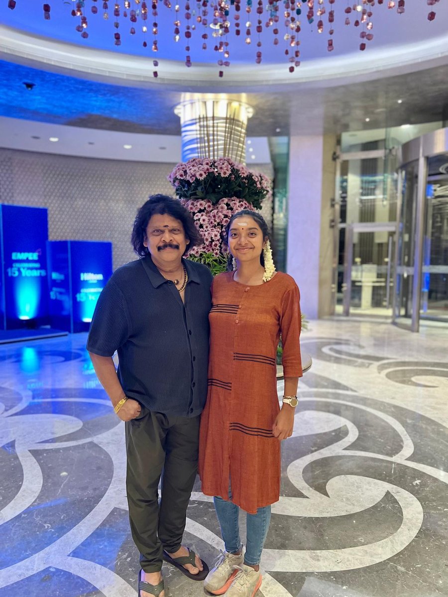 Shriya with veena maestro Rajhesh Vaidhya in Chennai
