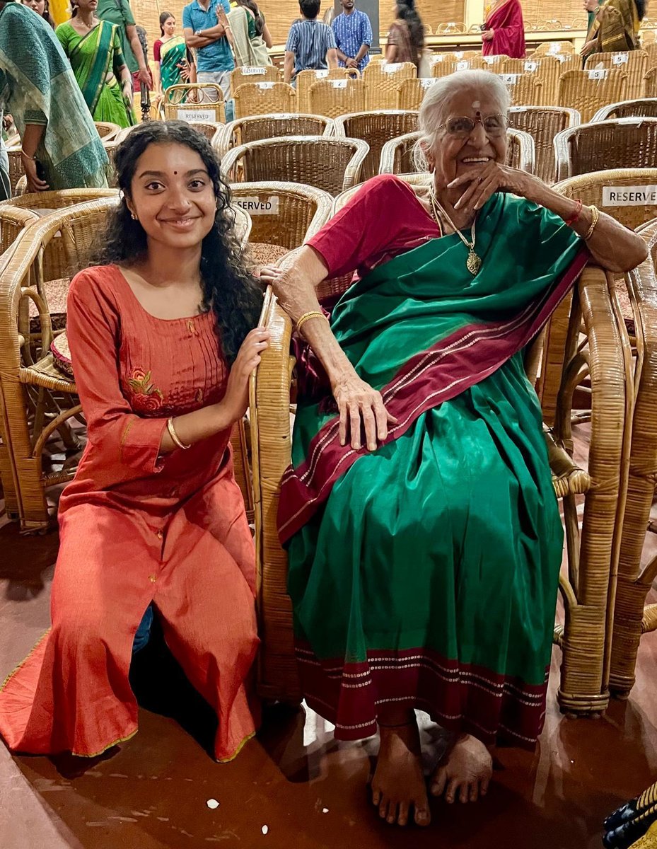 Shriya sharing a moment with a revered elder at a Chennai concert hall