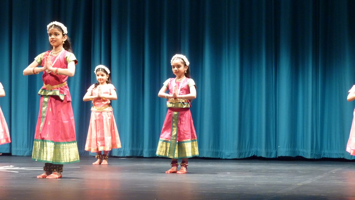 Shriya on stage at her first year dance concert, 2013