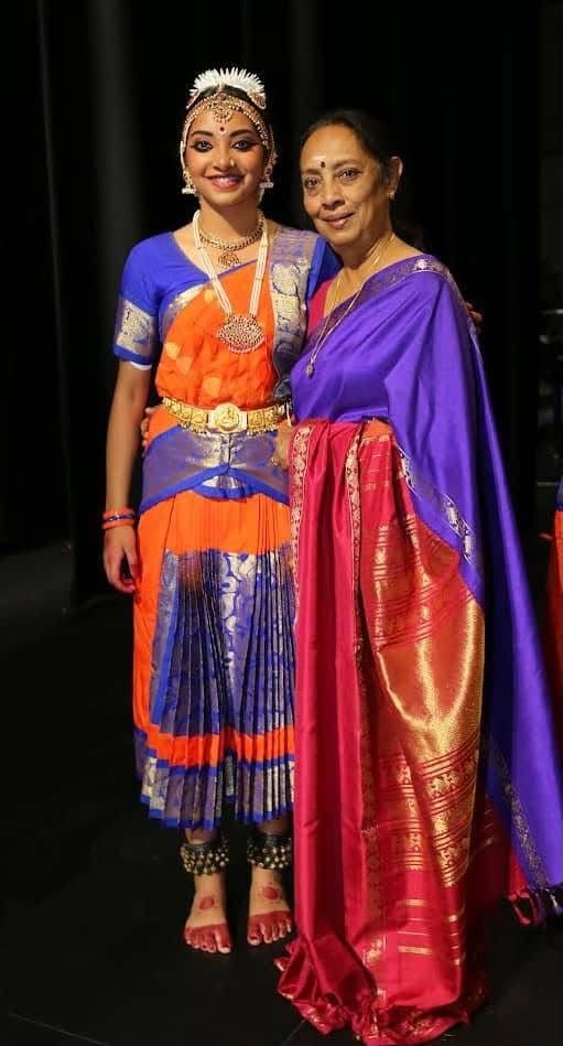Shriya with her guru, 2022